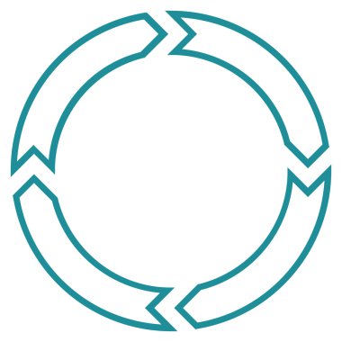 Döndürme daire kontur vektör simgesi