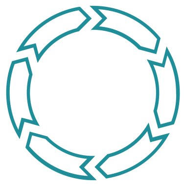 Döndürme daire ince çizgi vektör simgesi