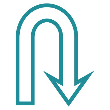 U dönüş anahat vektör simgesi