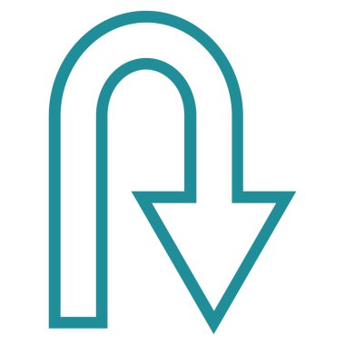 U dönüş kontur vektör simgesi