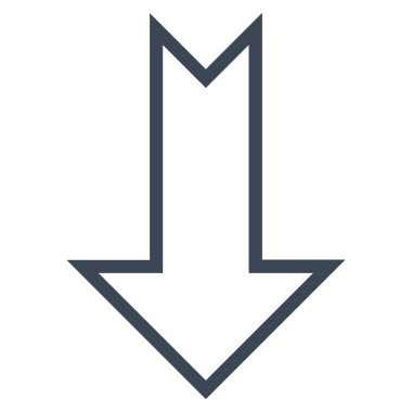 İnce çizgi vektör simgesi aşağı ok