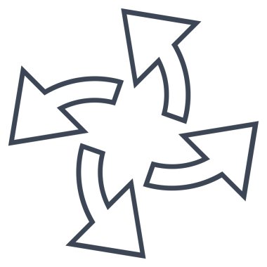 Santrifüj okları anahat vektör simgesi