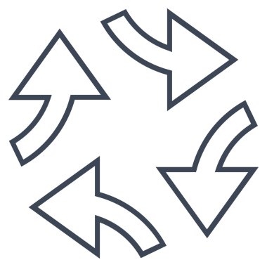 Dairesel Exchange okları vektör simge anahat