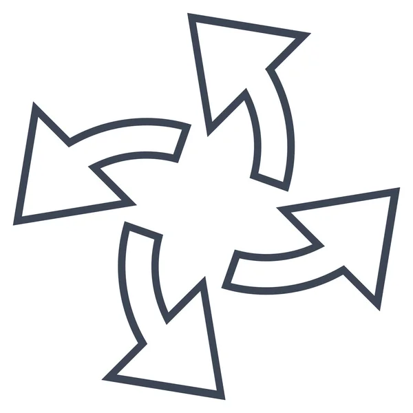 Icona vettoriale del profilo delle frecce centrifughe — Vettoriale Stock