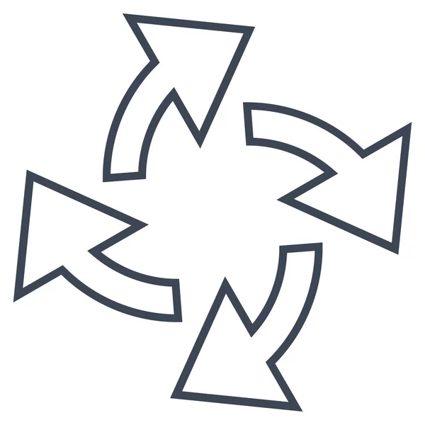 Icône vectorielle de contour de flèches centrifuges — Image vectorielle