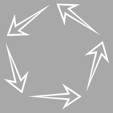 5-geri dönüşüm okları ince çizgi vektör simgesi