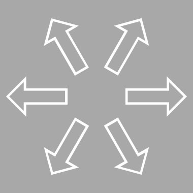 Radyal okları satırı vektör simgesi ince