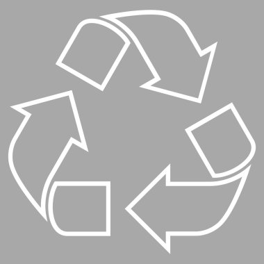 Geri dönüşüm ince çizgi vektör simgesi