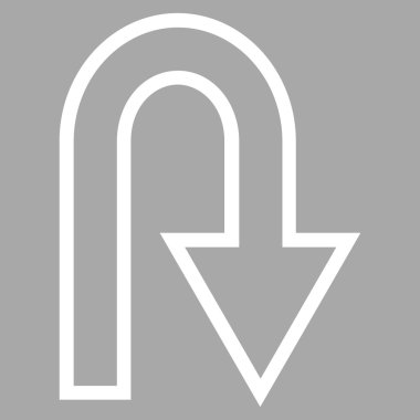 U dönüş kontur vektör simgesi