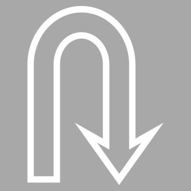 U dönüş ince çizgi vektör simgesi