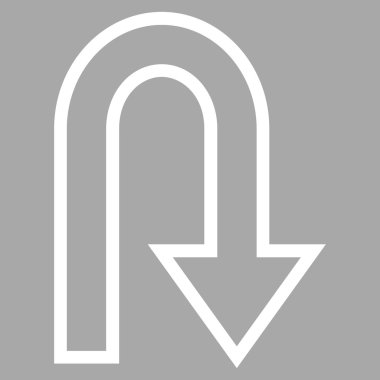 U dönüş kontur vektör simgesi