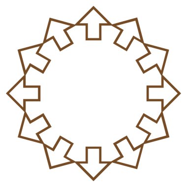 Radyal okları anahat vektör simgesi