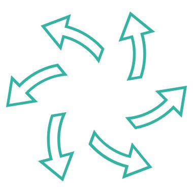 Santrifüj okları satırı vektör simgesi ince