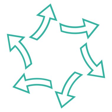 Santrifüj okları anahat vektör simgesi