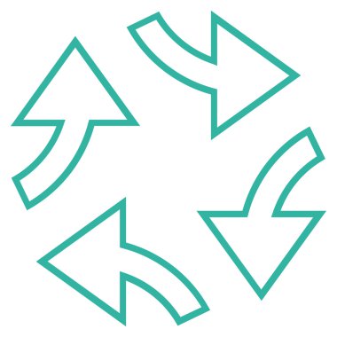 Dairesel Exchange okları vektör simge anahat