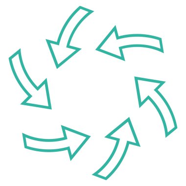 Siklon okları anahat vektör simgesi