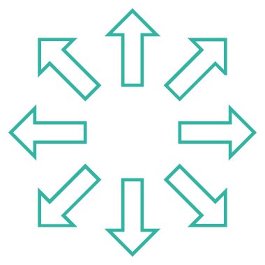 Oklar kontur vektör simgesini genişletin