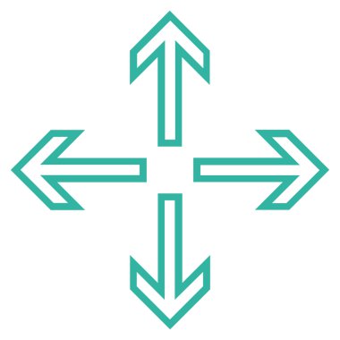 Oklar anahat vektör simgesini genişletin