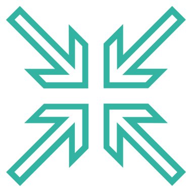 Oklar anahat vektör simge içeriye doğru