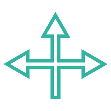 Kavşak okları kontur vektör simgesi