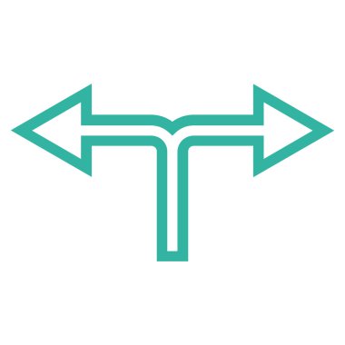 Birleşim sol doğru anahat vektör simgesi