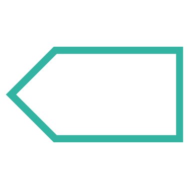 İşaretçi sol kontur vektör simgesi