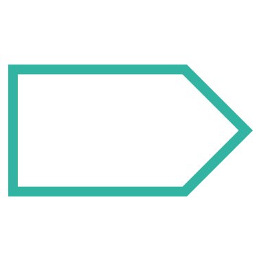 İşaretçi doğru anahat vektör simgesi