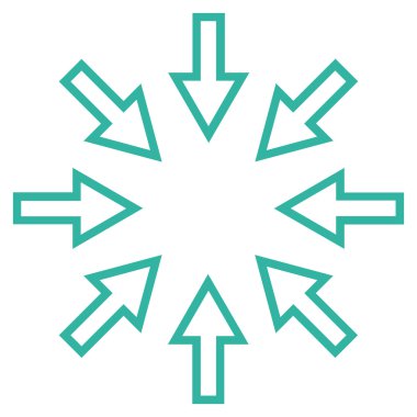 Basınç okları kontur vektör simgesi