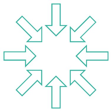 Basınç okları kontur vektör simgesi