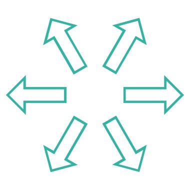 Radyal okları anahat vektör simgesi