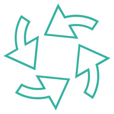 Döndürme oklarını kontur vektör simgesi