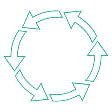 Döndürme Ccw ince çizgi vektör simgesi