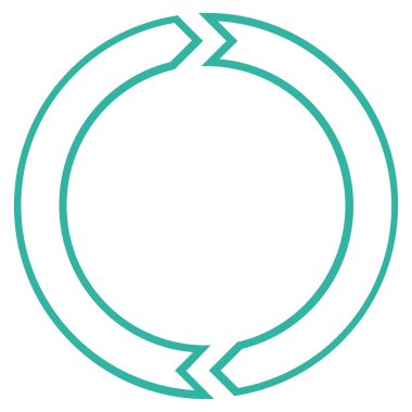 Döndürme daire anahat vektör simgesi