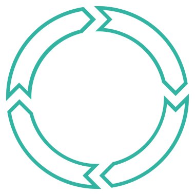 Döndürme daire ince çizgi vektör simgesi