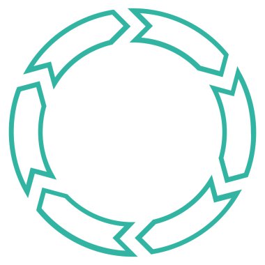 Döndürme daire ince çizgi vektör simgesi