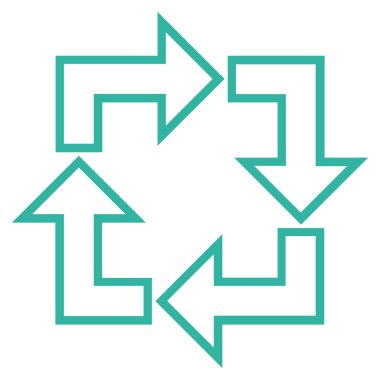 Kare geri dönüşüm ince çizgi vektör simgesi