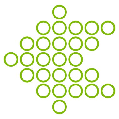 Daire ok sol kontur vektör simgesi