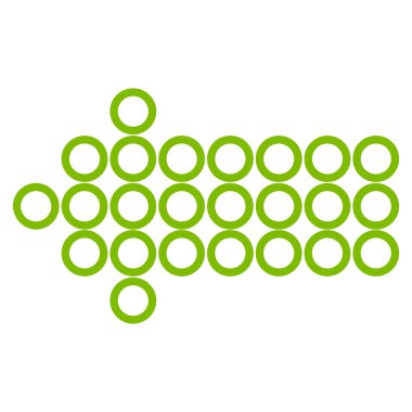 Daire ok sol kontur vektör simgesi