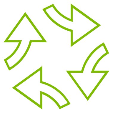 Dairesel Exchange okları vektör simge kontur