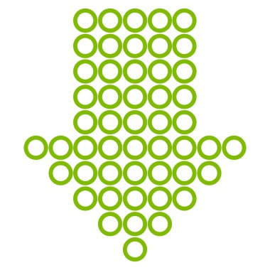 Noktalı ok aşağı ince çizgi vektör simgesi