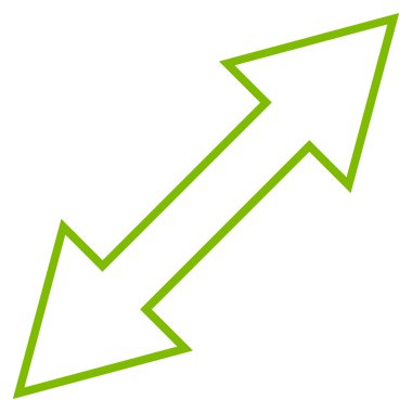 Çapraz anahat vektör simgesi ters çevir