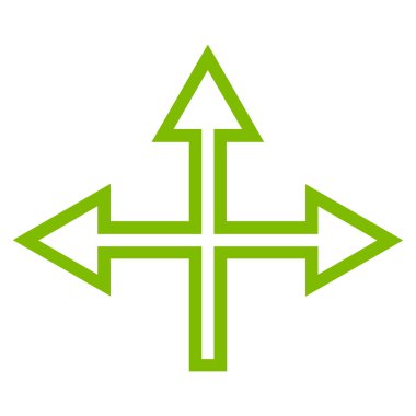 Kavşak okları satırı vektör simgesi ince