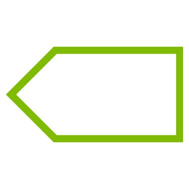 İşaretçi sol kontur vektör simgesi