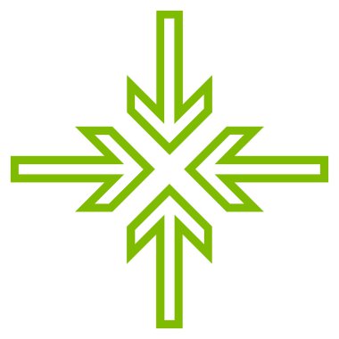 Oklar ince çizgi vektör simge içeriye doğru