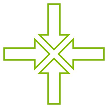 Buluşma noktası ince çizgi vektör simgesi