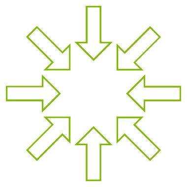 Basınç okları kontur vektör simgesi