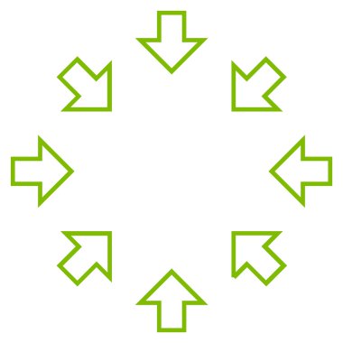 Basınç okları anahat vektör simgesi