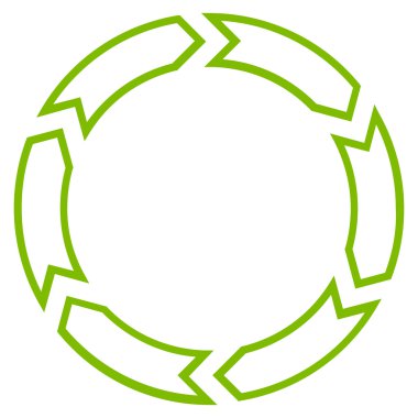 Döndürme daire anahat vektör simgesi