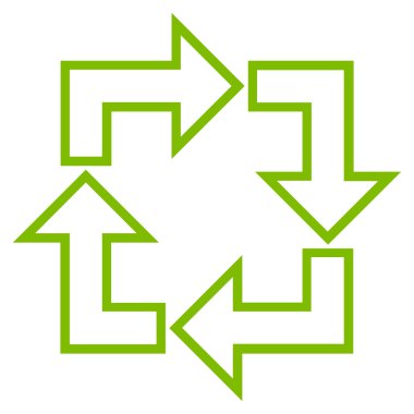 Kare geri dönüşüm anahat vektör simgesi