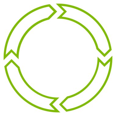 Döndürme daire anahat vektör simgesi